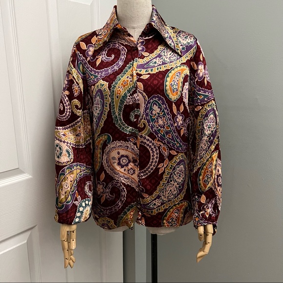 Vintage Tops - Jack Winter Funky Disco Paisley Vintage Shirt Size M